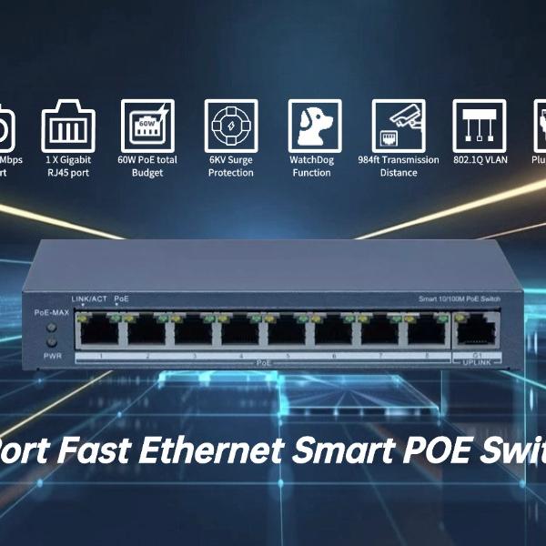 Switch PoE 8 Ports DS-3E1309P-EI/M Commutateur POE intelligent Fast Ethernet