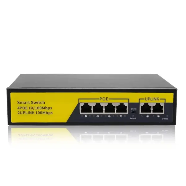 Switch PoE 6 ports SmartVision 1006B 4 ports PoE+ + 2UPLINK Gigabit 1000mbps
