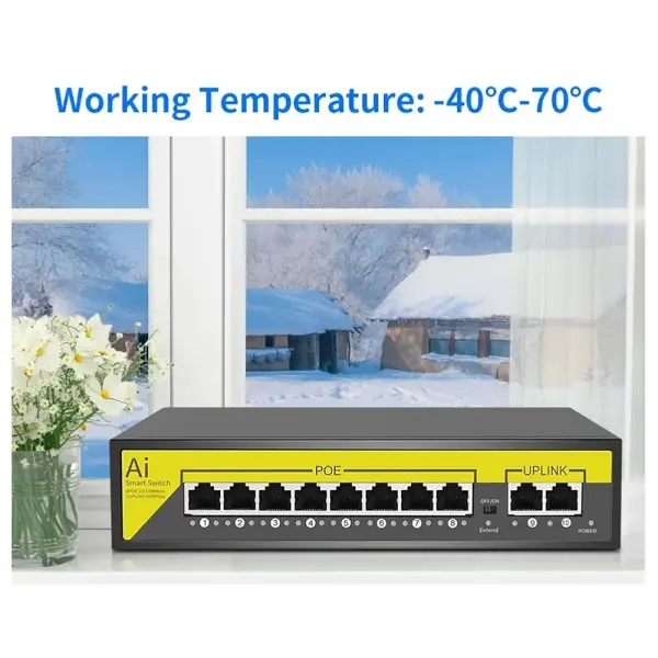 Gigabit Switch 8ports PoE SmartVision 08G20GB 8ports PoE All Gigabit + 2UPLINK de liaison montante