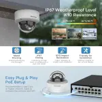 Kit Hikvision IP 2MP 4 Caméras PoE Audio Color Smart Hybride Light