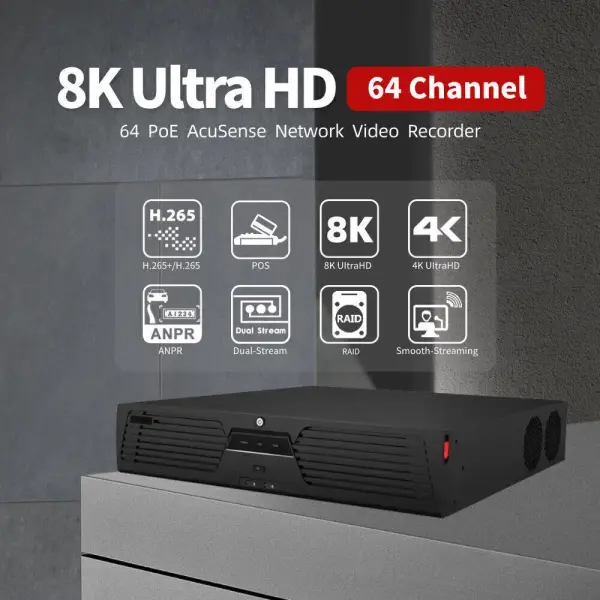 NVR 64 Channel AcuSense Hikvision 4K 2U