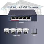 Switch PoE 4 Ports Commutateur POE intelligent Fast Ethernet Hikvision DS-3E1105P-EI/M V2