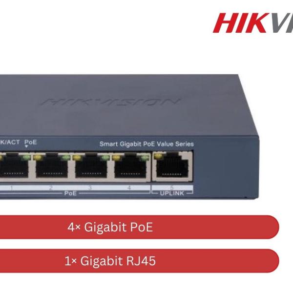 Gigabit Switch 4 Ports DS-3E1505P-EI/M Commutateur POE intelligent Hikvision
