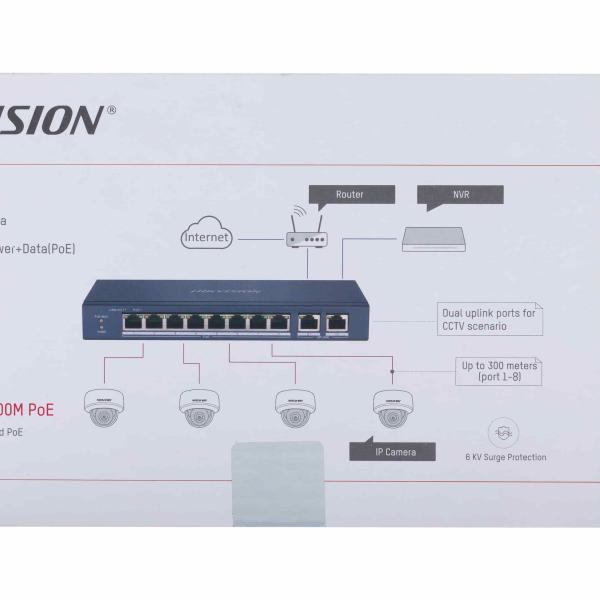 Switch 8 ports Gigabit Hikvision DS-3E1510P-EI/M Commutateur POE intelligent