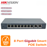 Switch 8 ports Gigabit Hikvision DS-3E1510P-EI/M Commutateur POE intelligent