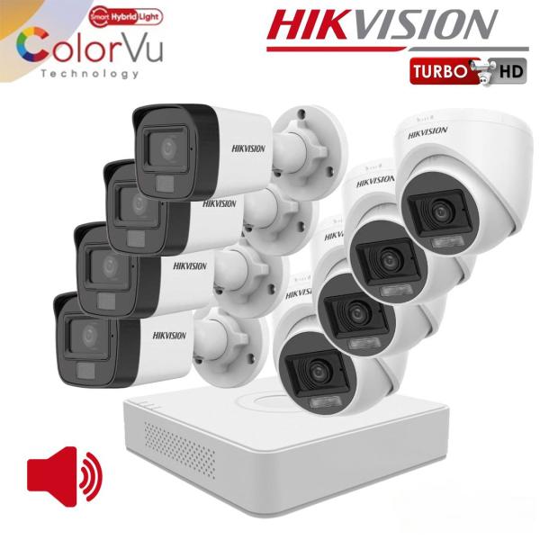 Full kit Hikvision 8 caméras 3k 5mp Smart Hybride Light