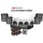 Full kit Hikvision 8 caméras 2mp Smart Hybride Light